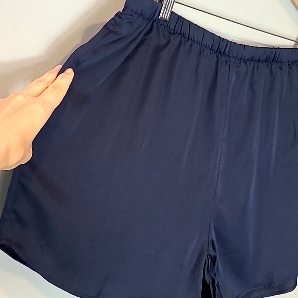 Silky Lounge Shorts from Ettitude Navy Blue - Picture 2 of 5